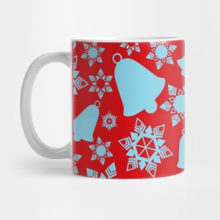 Christmas Bells Pattern (blue-red) Mug